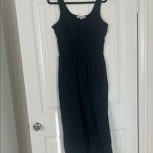 LOFT Black Sleeveless Scoop Neck Maxi Dress